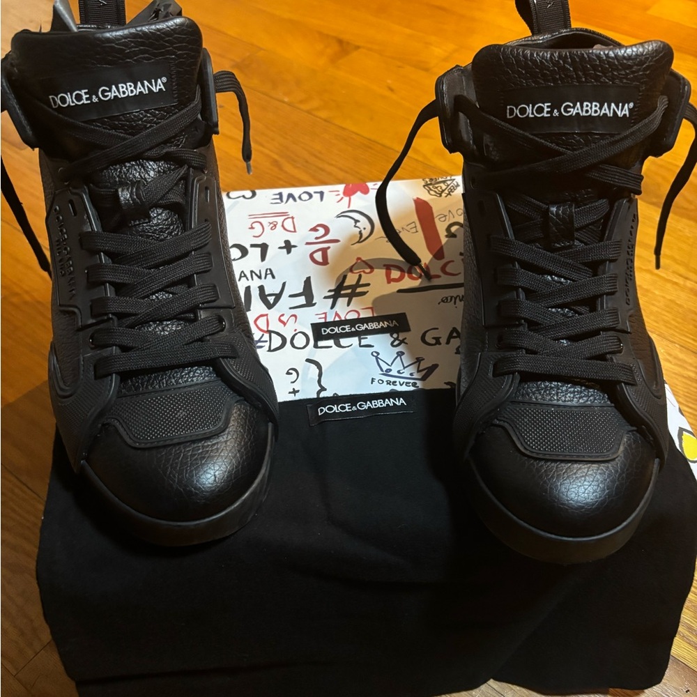 Dolce & Gabbana Black High-Top Sneakers